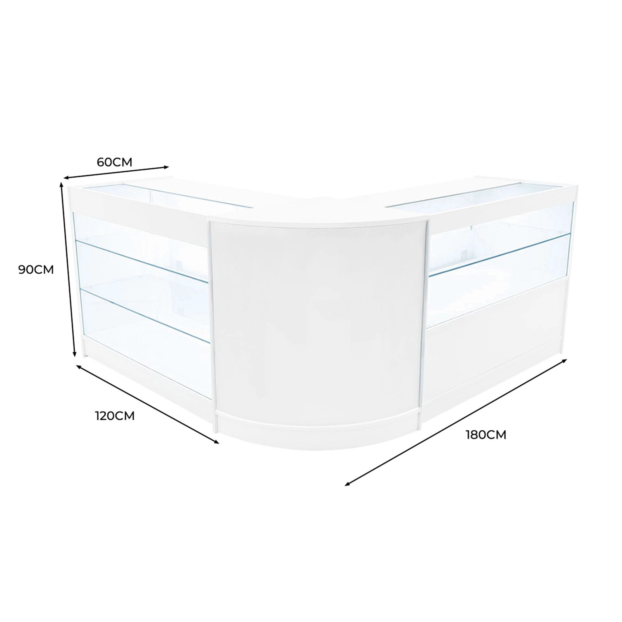 Hera LED Shop Counter Set K1200, C1200 & CM60 - White by Monster Shop