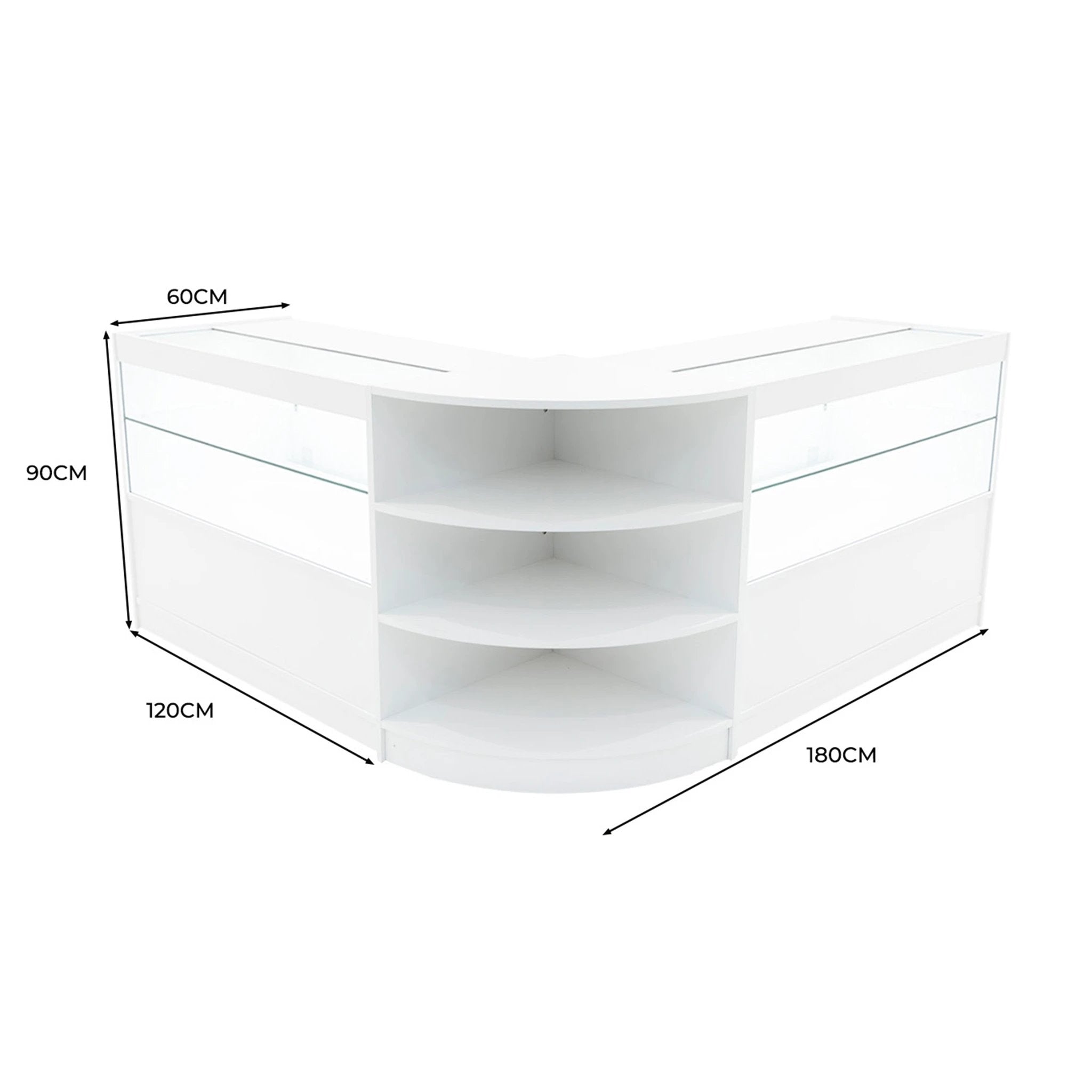 Andromeda LED Shop Counter Set LM60 & 2 x C1200 - White by Monster Shop