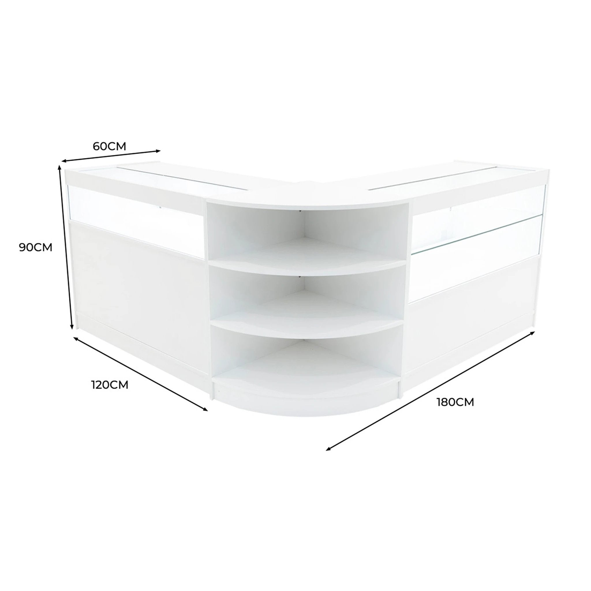 Monster Shop Harmonia LED Shop Counter Set B1200, C1200 & LM60 - White -