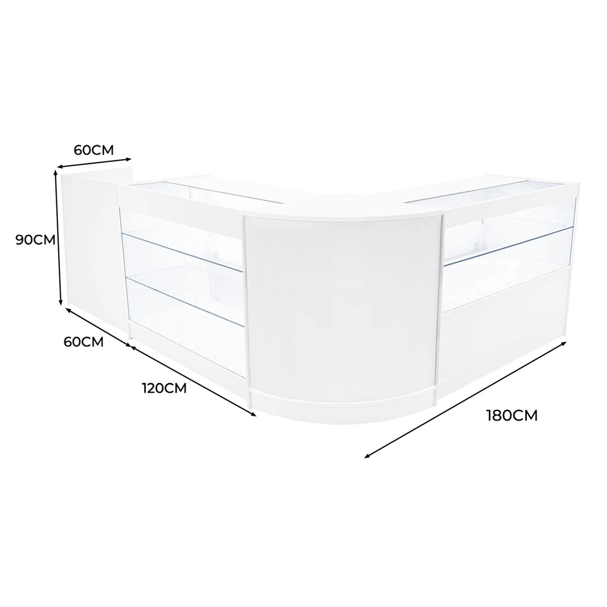 Vega LED Shop Counter Set K1200, C1200, TB60 & CM60 - White by Monster Shop