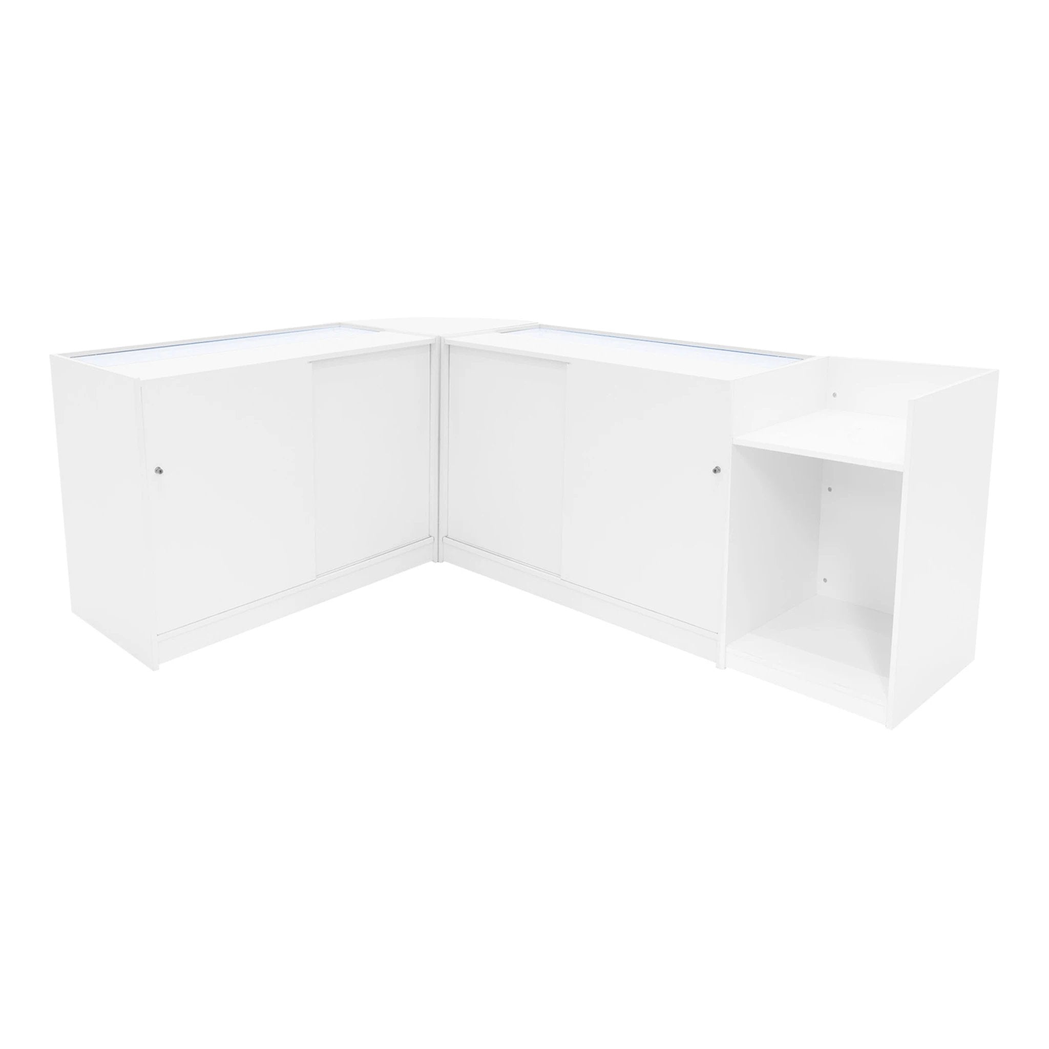 Monster Shop Europa LED Shop Counter Set B1200, C1200, TB60 & LM60 - White -