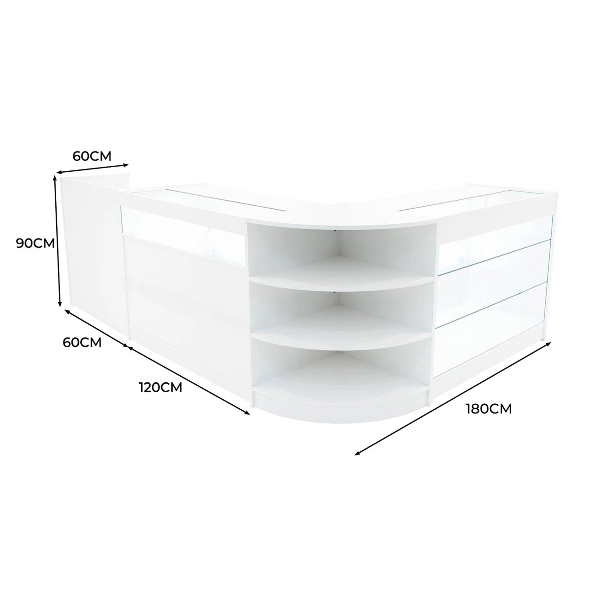 Monster Shop Hyperion LED Shop Counter Set K1200, B1200, TB60 & LM60 - White -