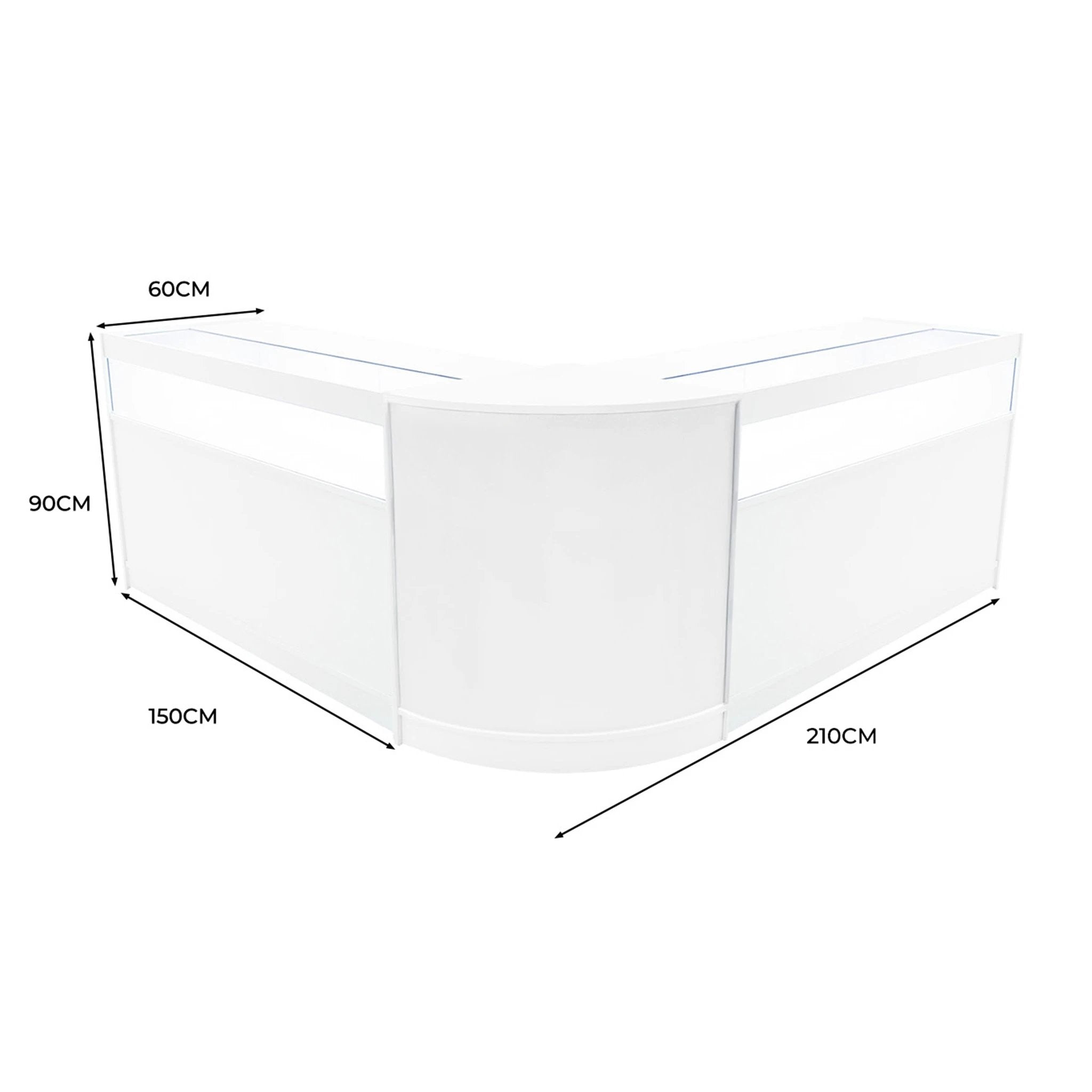 Iris LED Shop Counter Set CM60 & 2 x B1500 - White by Monster Shop
