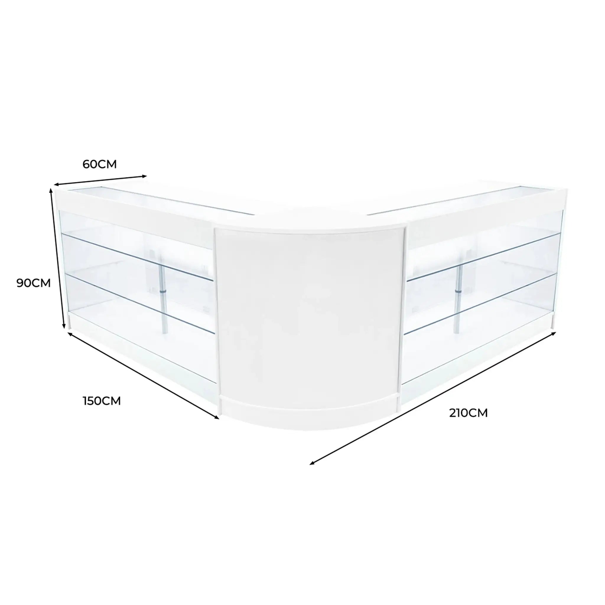 Monster Shop Helios LED Shop Counter Set CM60 & 2 x K1500 - White -