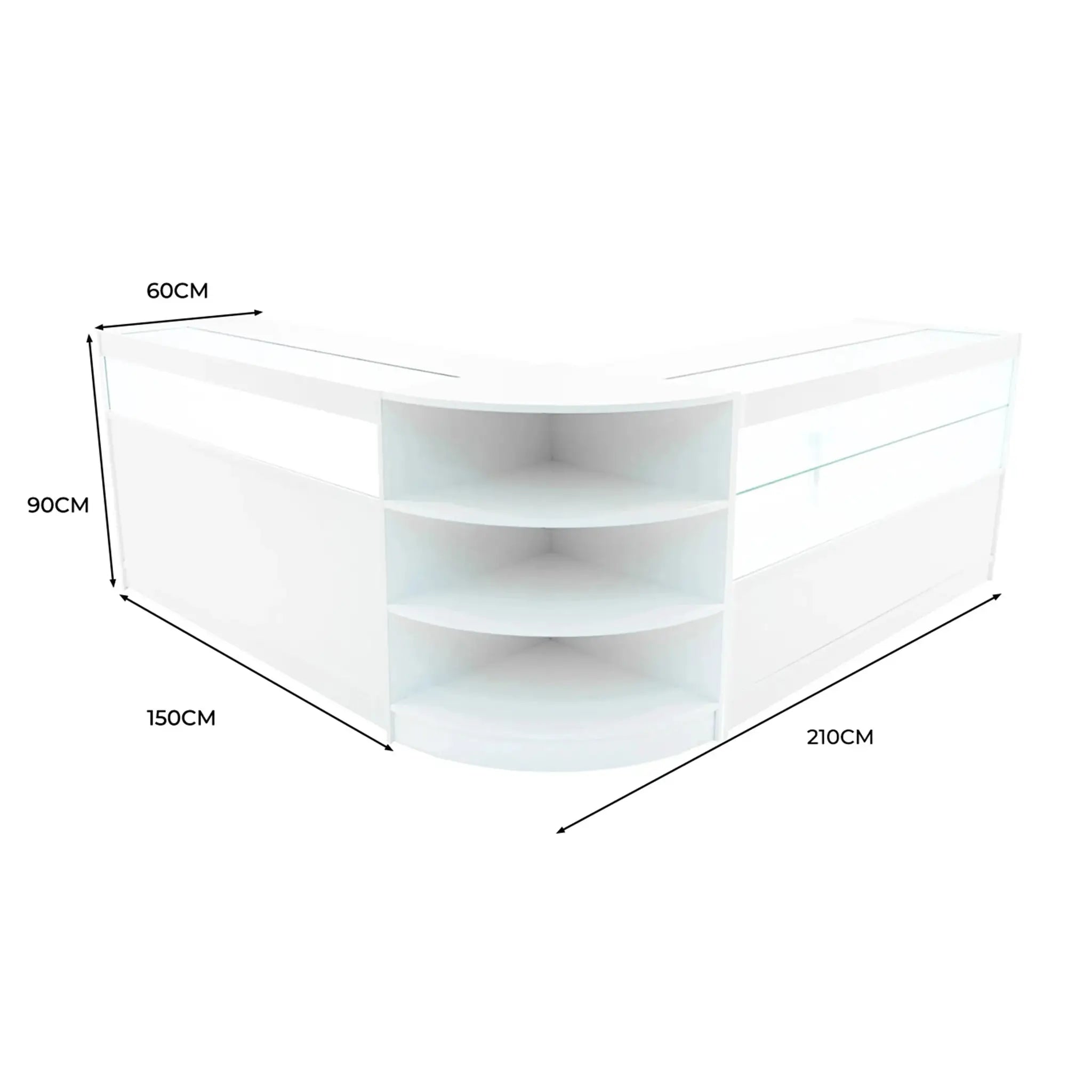 Monster Shop Harmonia LED Shop Counter Set B1500, C1500 & LM60 - White -
