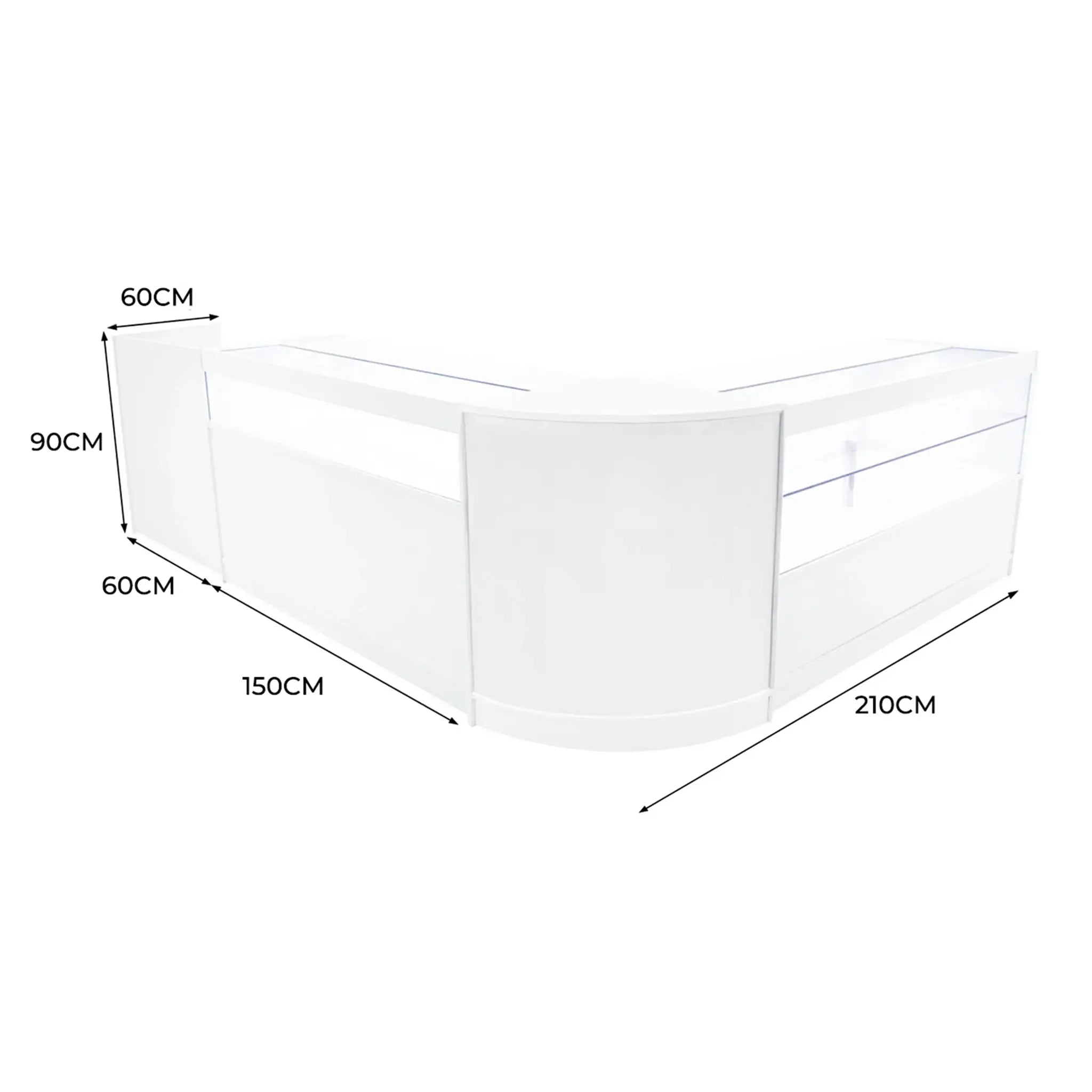 Monster Shop Gravity LED Shop Counter Set B1500, C1500, TB60 & CM60 - White -
