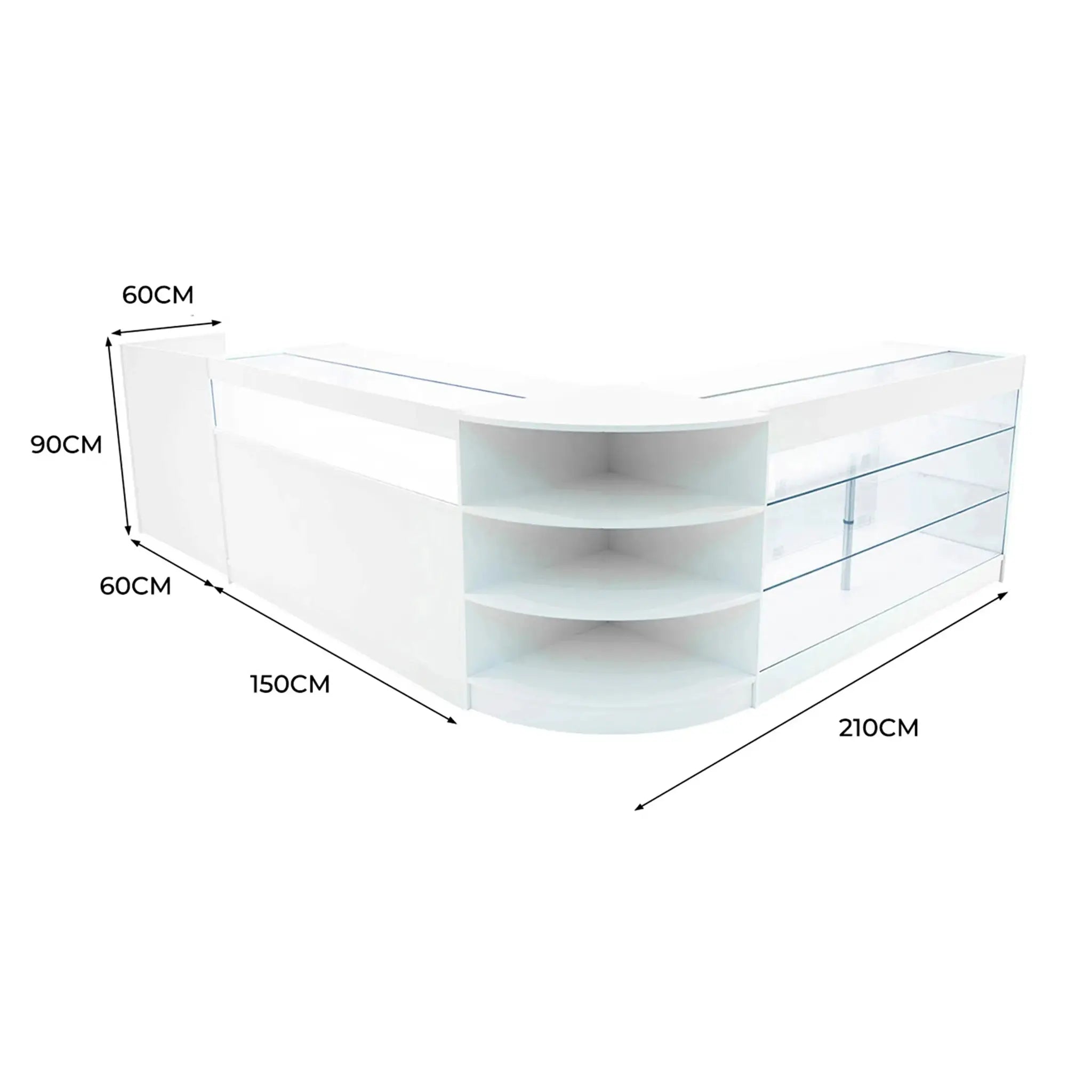Monster Shop Hyperion LED Shop Counter Set K1500, B1500, TB60 & LM60 - White -