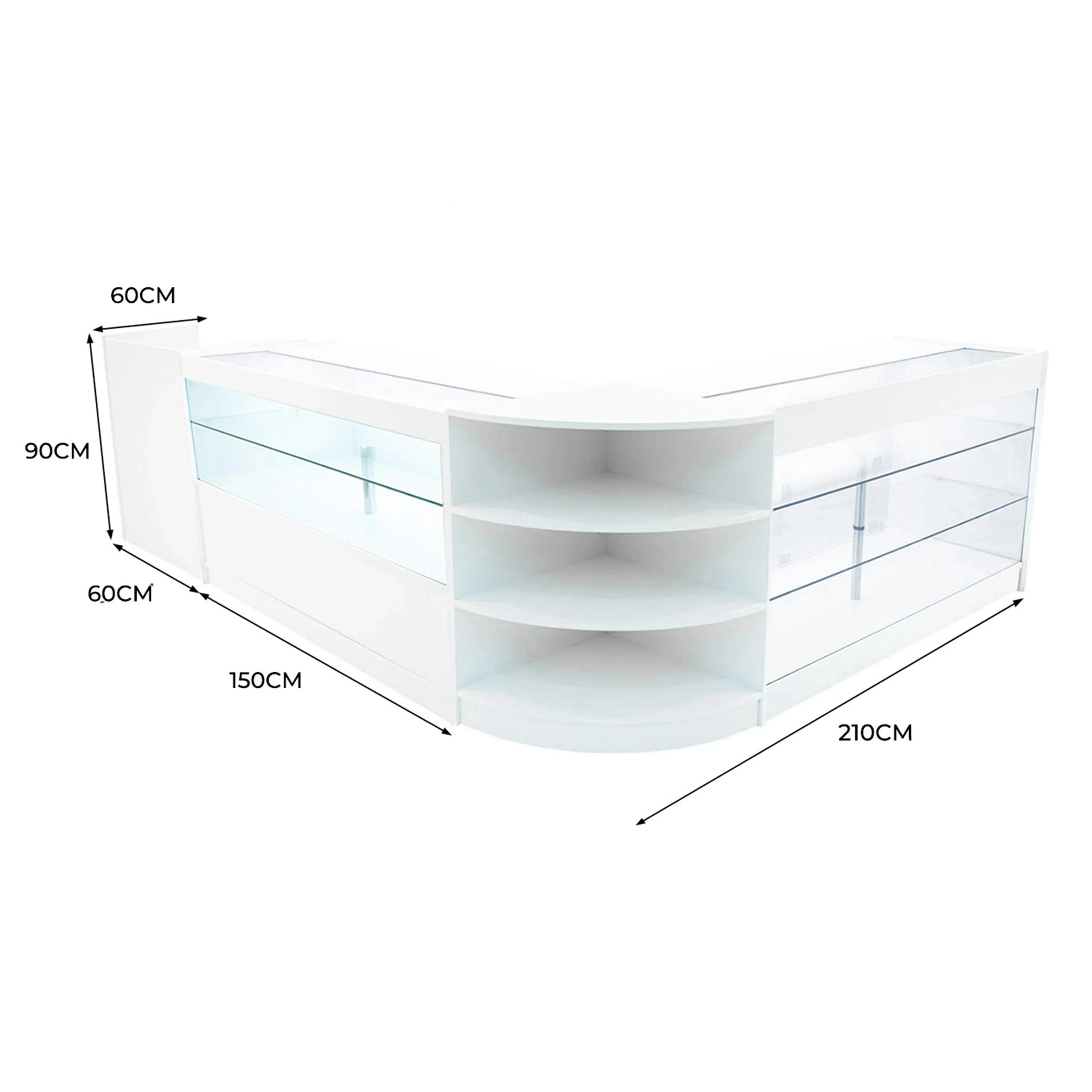 Monster Shop Theia LED Shop Counter Set K1500, C1500, TB60 & LM60 - White -