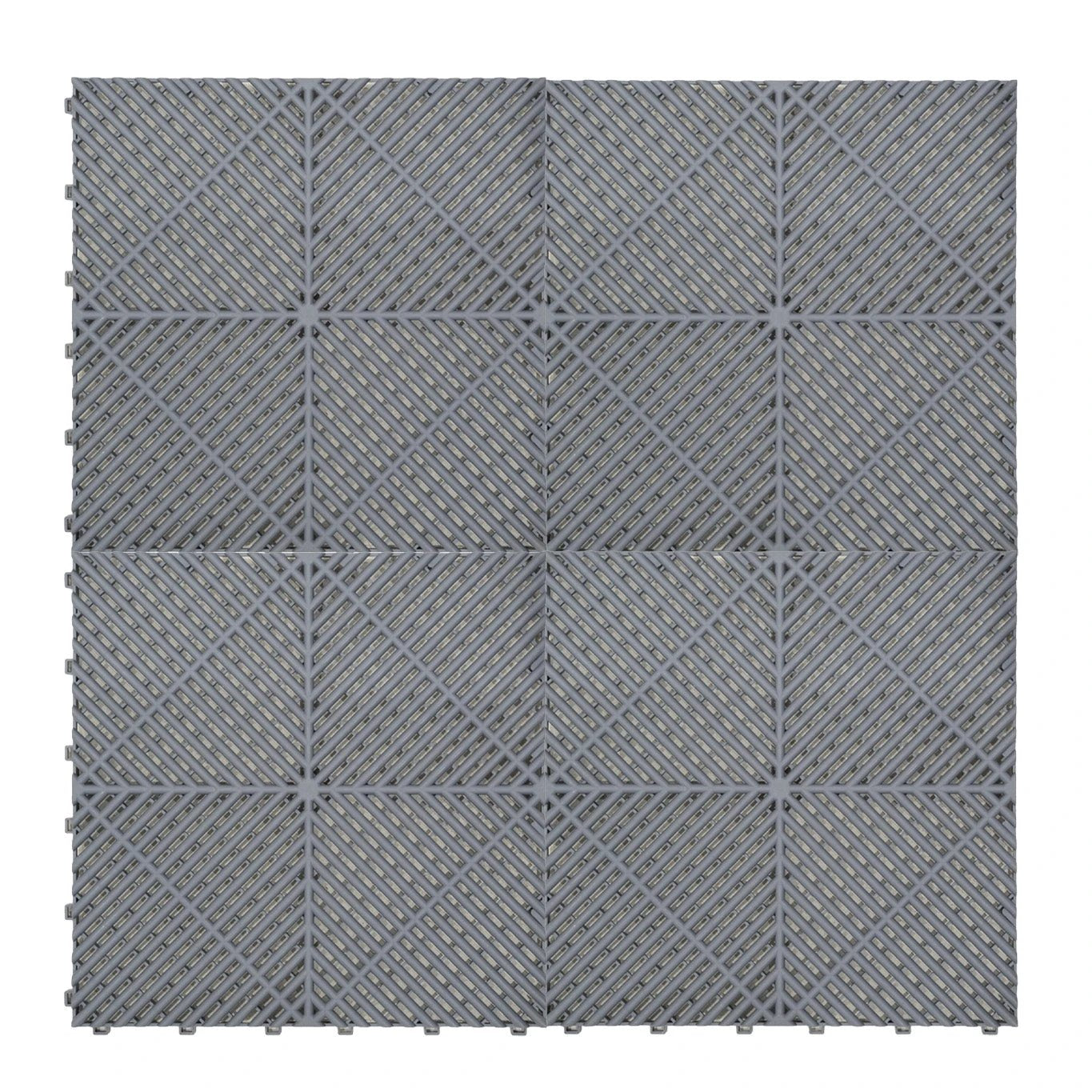 Vented Garage Floor Tiles x 120 With Edges - Grey by Monster Shop