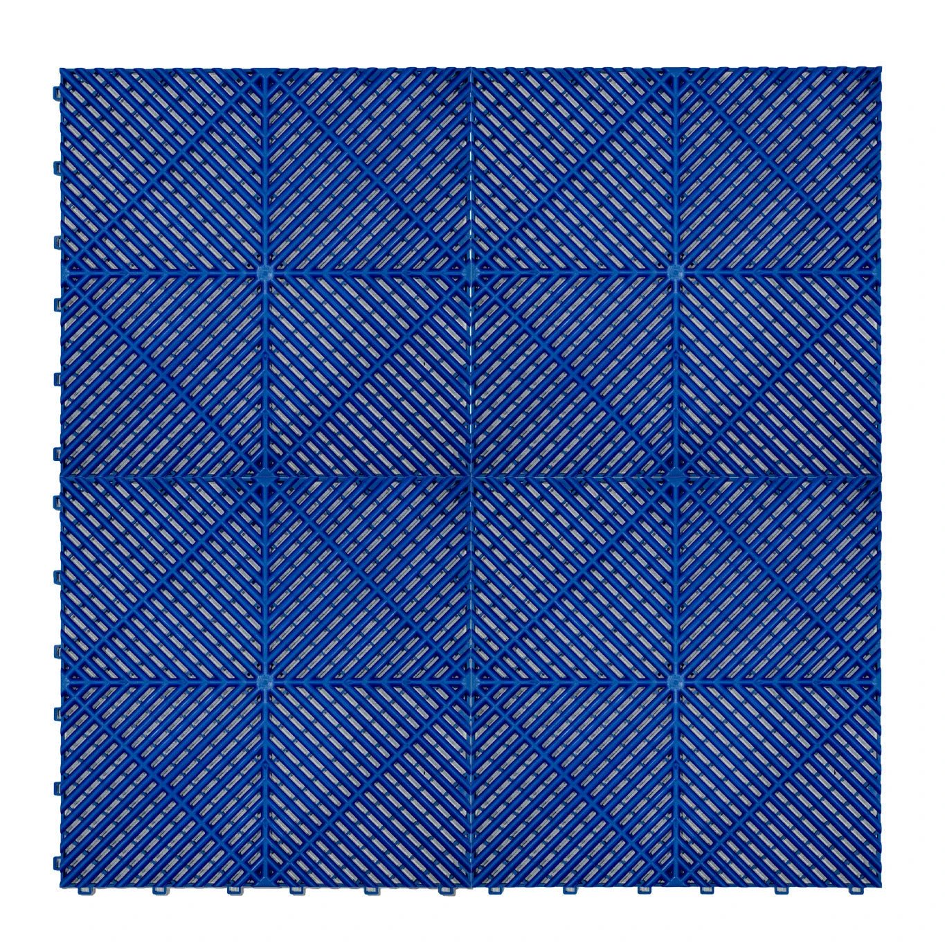 Vented Garage Floor Tiles x 120 With Edges - Blue by Monster Shop