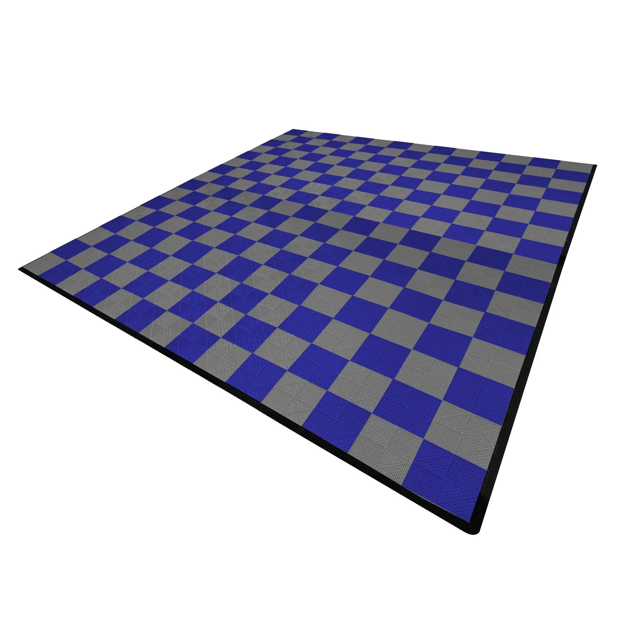 Vented Garage Floor Tiles With Edges – 120 Grey & 120 Blue by Monster Shop