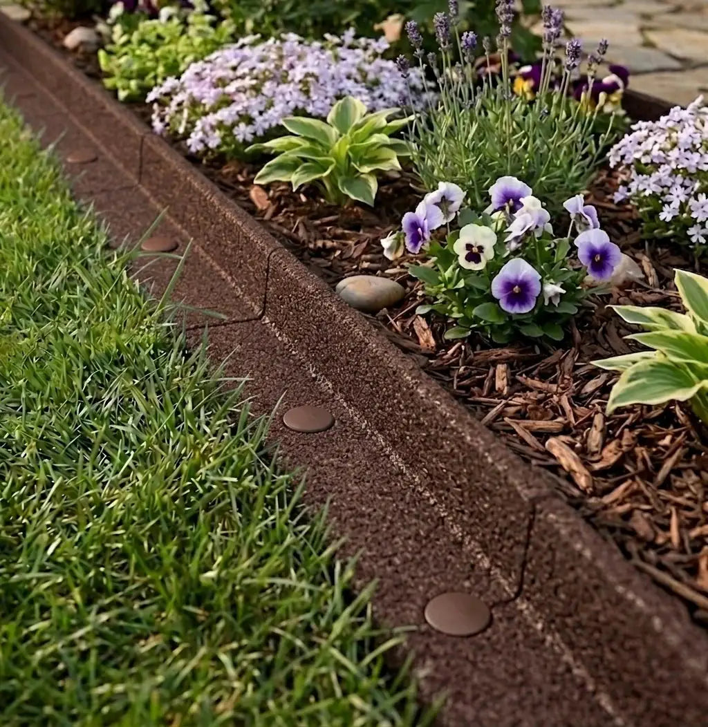 Monster Shop Flexible Lawn Edging 7.2m - Brown -