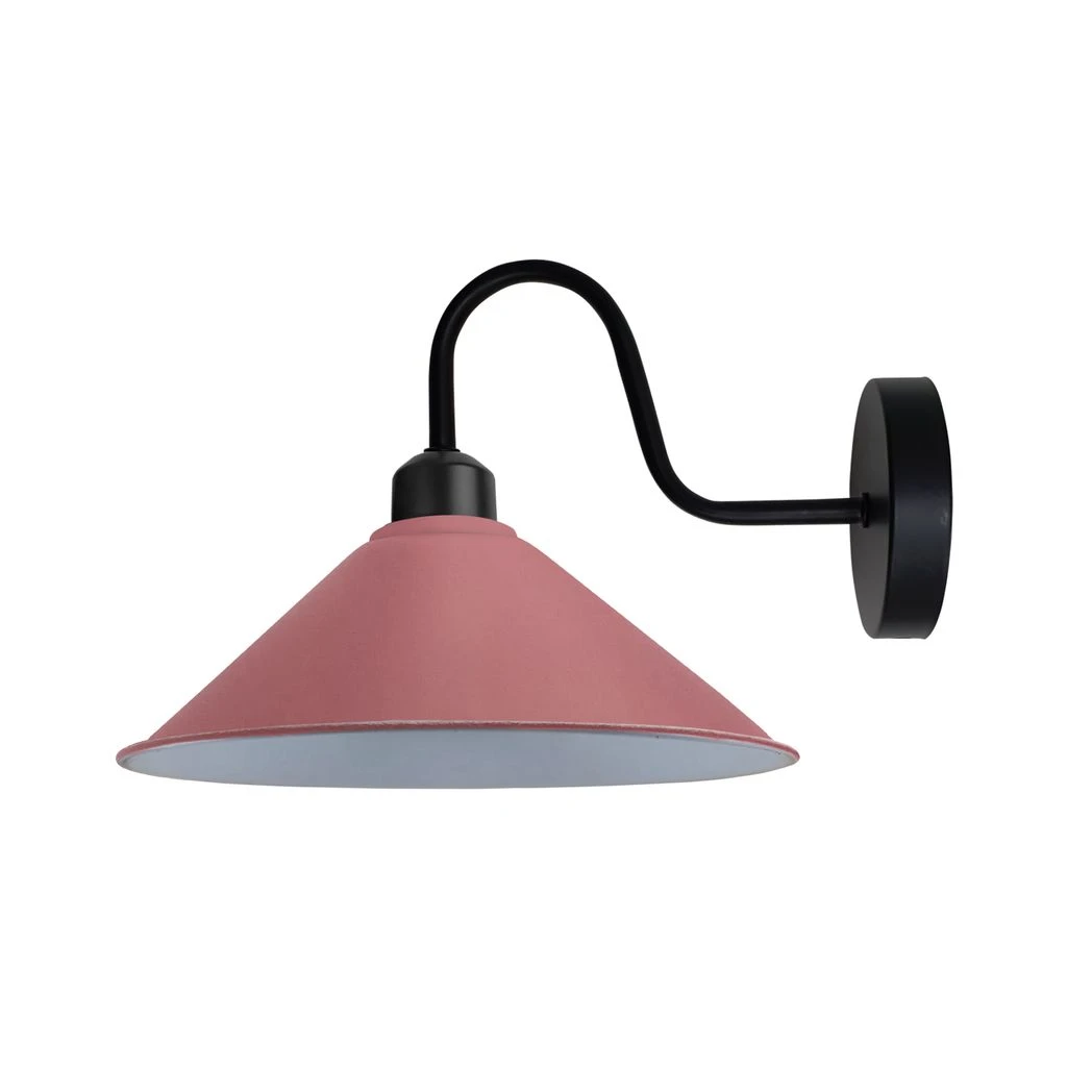 Elegant Pink Cone Wall Lamp E27 Base Swan Neck Hallway by Un-branded