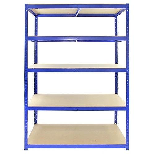 Monster Shop Monster Racking T-Rax Strong Storage Shelves, Blue, 120cm W, 60cm D, Set of 3 -