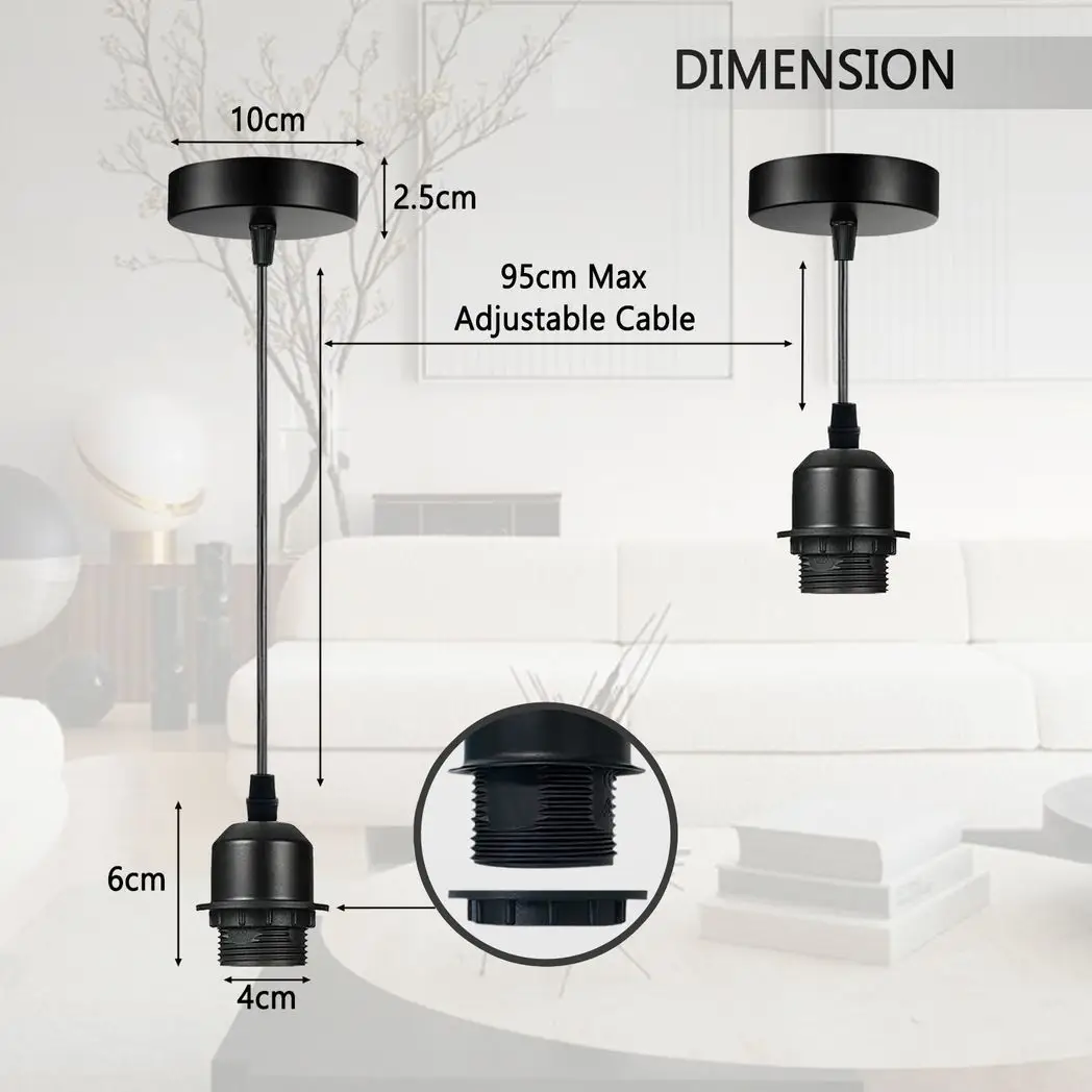 Un-branded 10 Pack Industrial Brushed Copper Pendant Light, Lampshade UK Holder Set - Pendant Lights