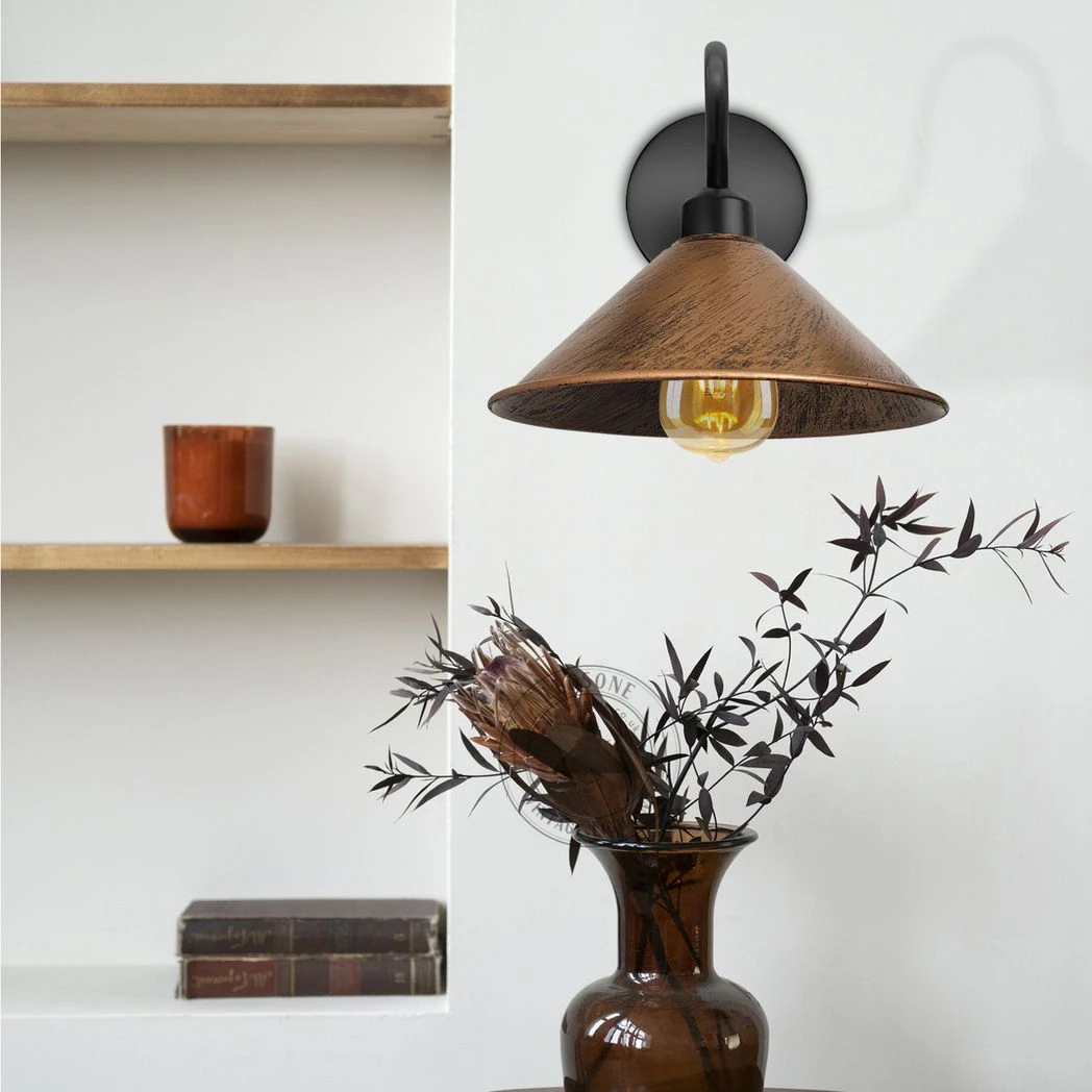 Un-branded Brushed Copper Wall Light Fixture Cone Shade E27 Hallway - Wall Lights