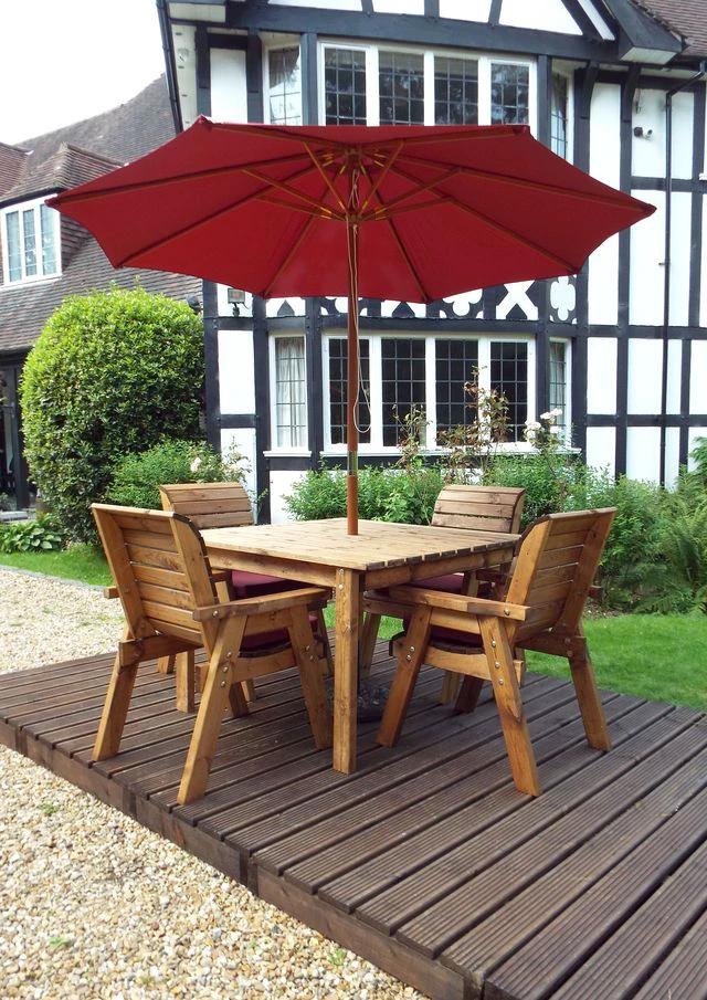 Charles Taylor Trading Four Seater Square Table Set - Garden Table