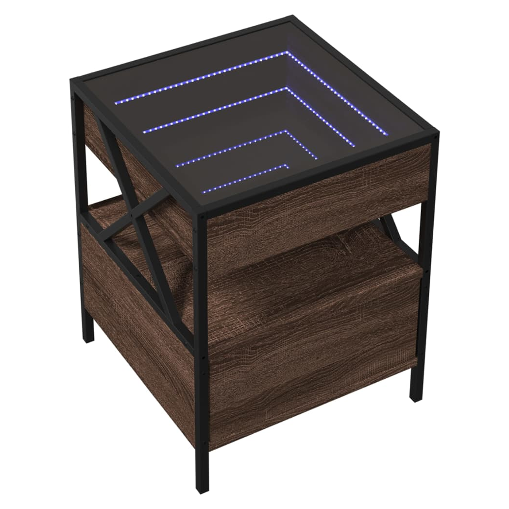vidaXL vidaXL Coffee Table 40x40x51 Cm Infinity LED Mirror for Modern Living Room Decor - Coffee Table