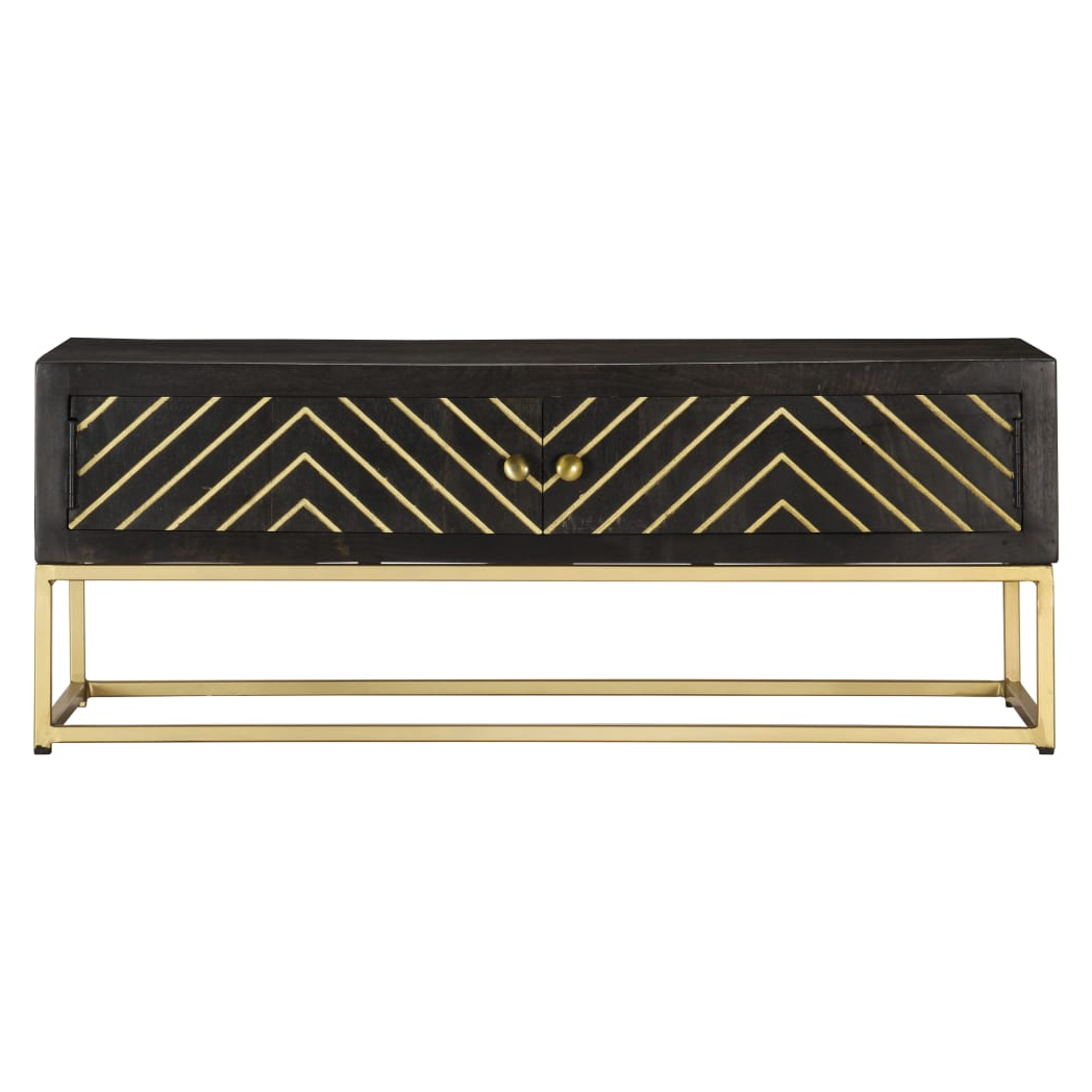 VidaXL Coffee Table 90x50x35 Black Gold Living by vidaXL