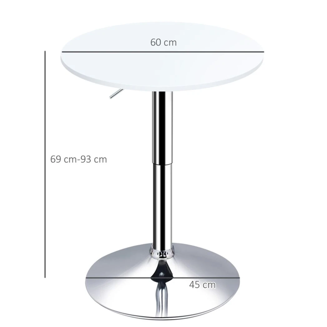 N/A Premium Bar Table 60cm Diameter Swivel Round Top Chrome Pedestal Base For High Bar Stools Kitchen Home Bar - Coffee Table