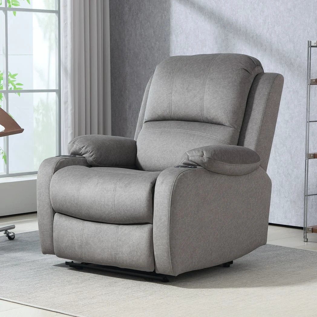 HOMCOM HOMCOM Recliner Armchair for Living Room, Recliner Chair with Cup Holder - Recliner