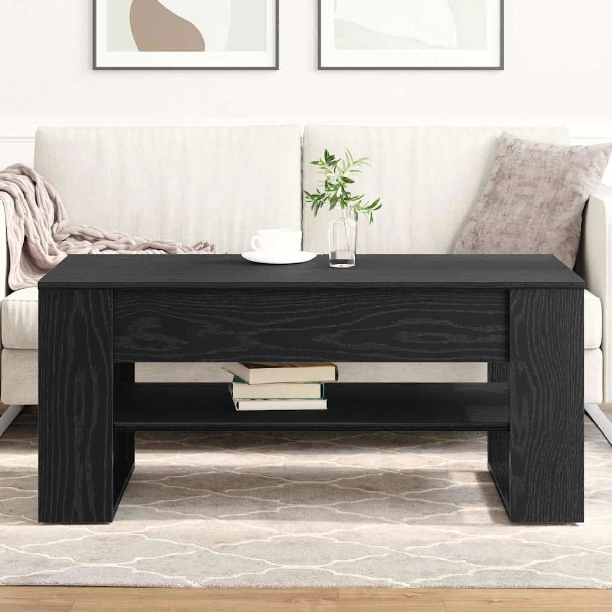 vidaXL vidaXL Coffee Table 102x55x45cm Textured Wood - Coffee Table