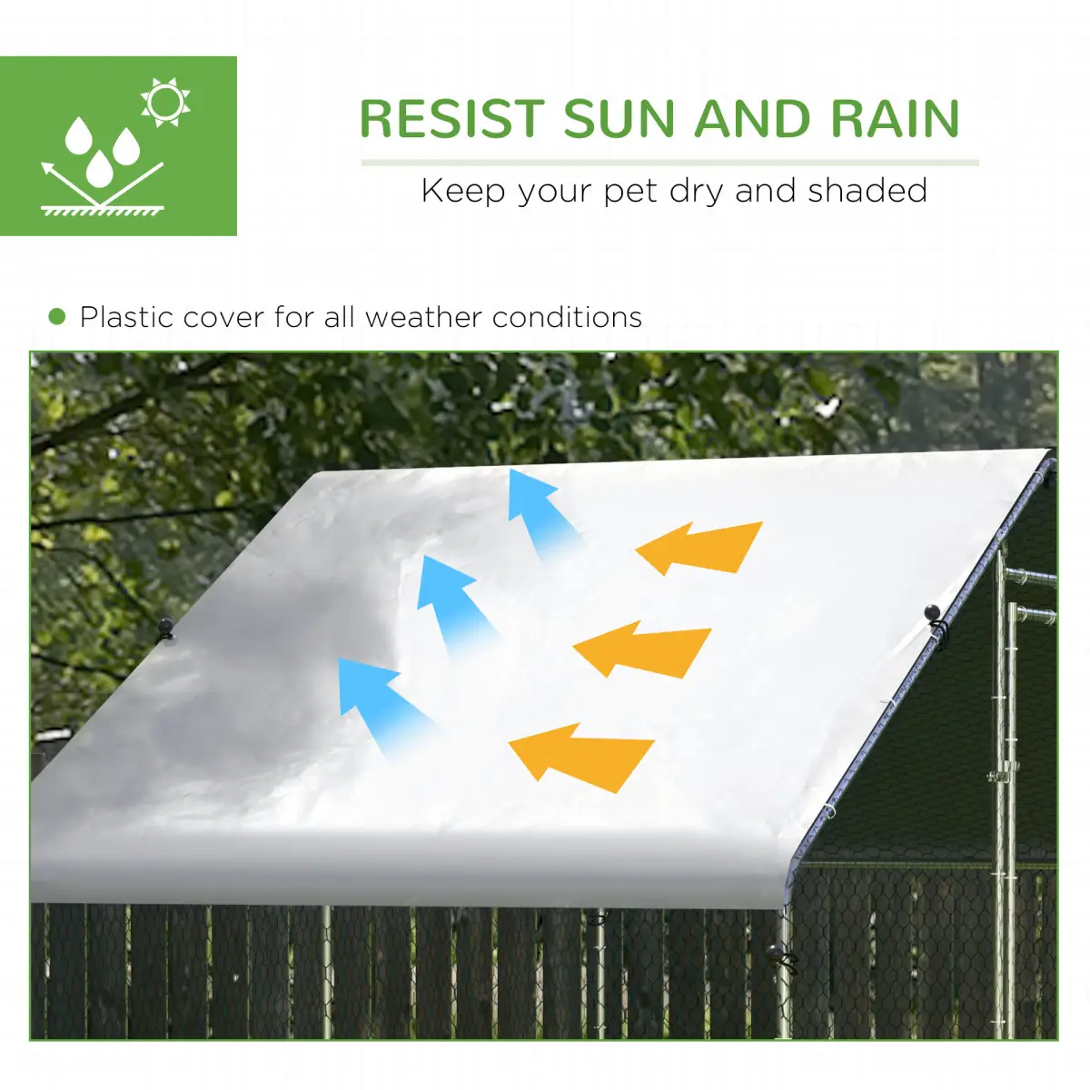 PawHut PawHut Walk In Chicken Run Large Galvanised Chicken Coop with Cover - Chicken Coop