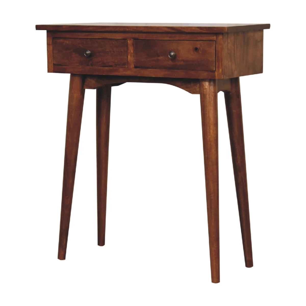 Artisan Console Table Mini Chestnut Solid Wood Two Drawers Hallway Organization Solutions by Artisan Furniture