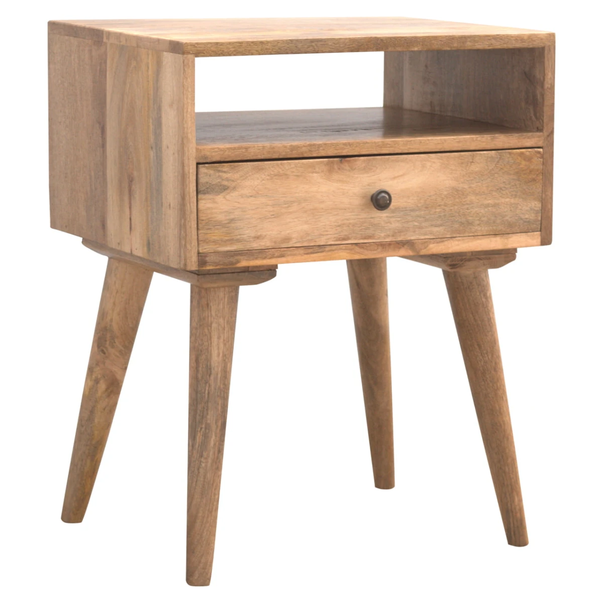 Artisan Mango Wood Nightstand Open Slot Drawer by Artisan Furniture