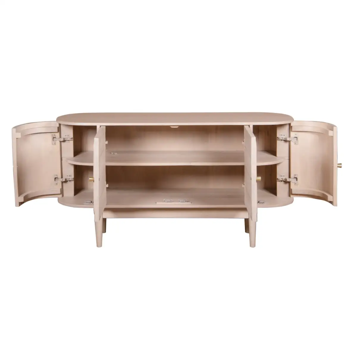 Indian Hub Valencia Cane & Mango Wood 4 Doors Sideboard - Sideboard