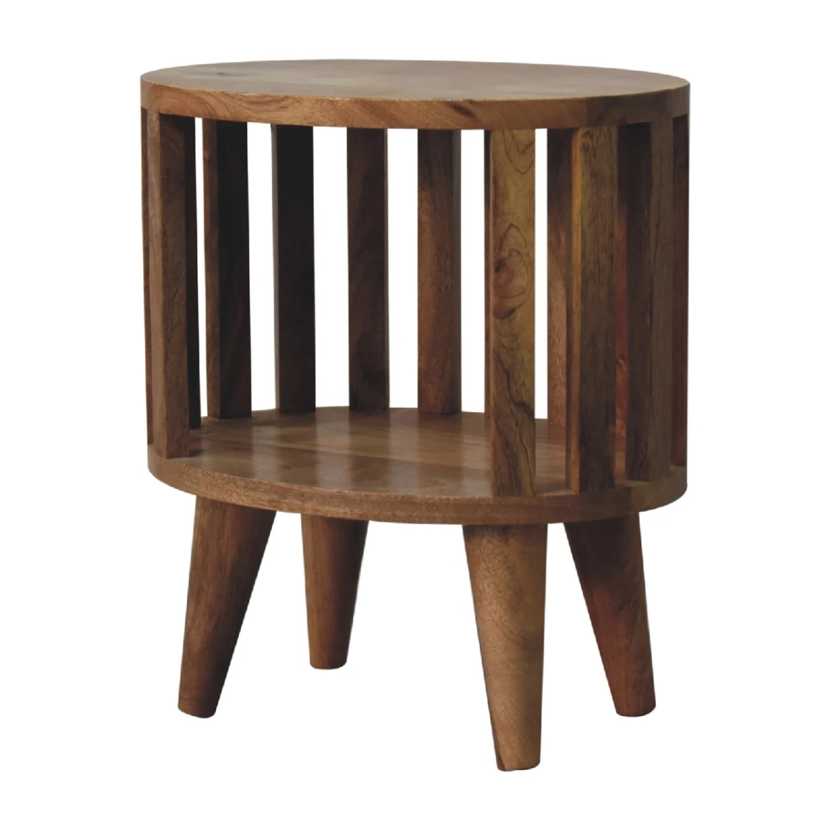 Artisan Bedside Table Solid Mango Wood Compact Single Shelf With Open Top For Modern Japanese Bedroom by Artisan Furniture