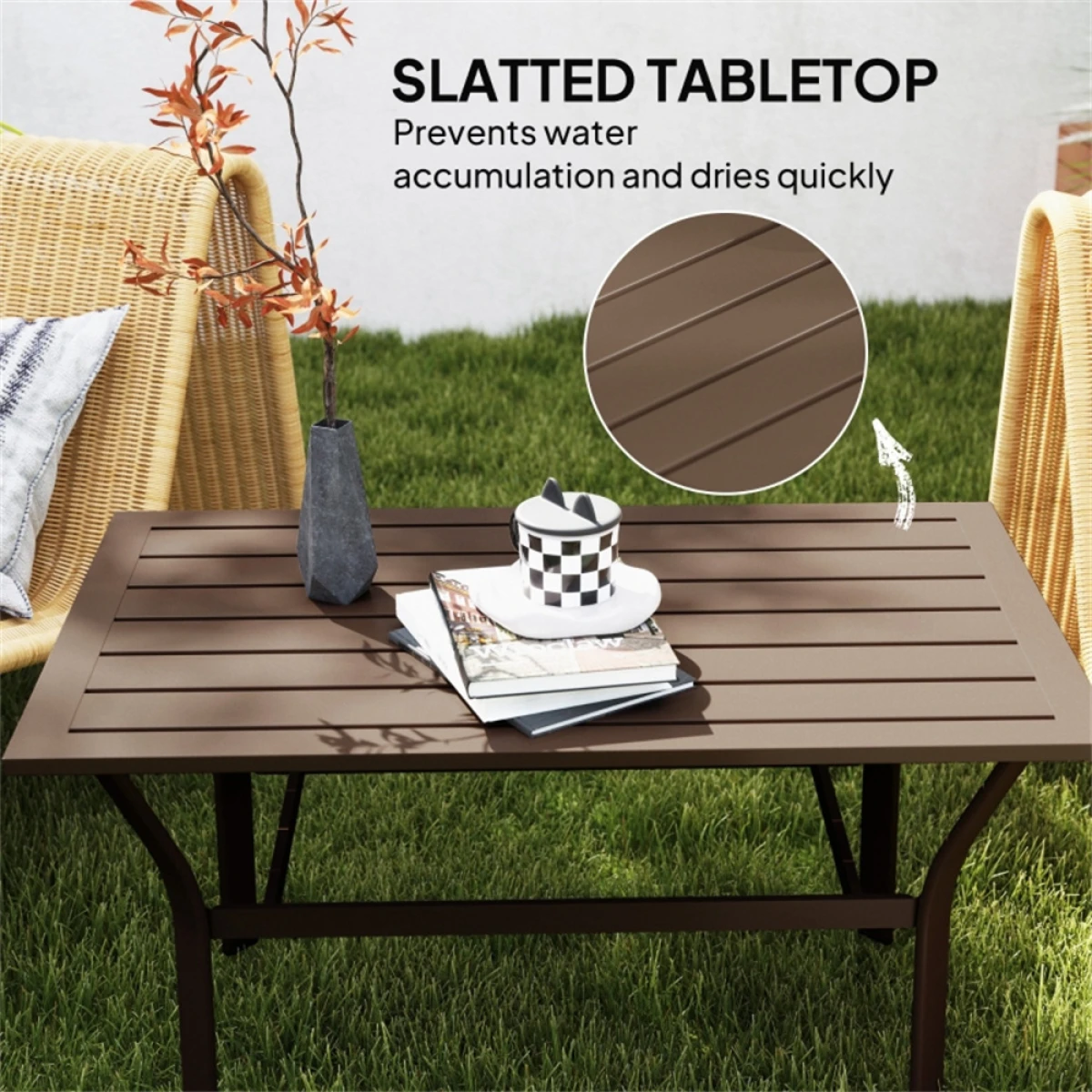 Home Symphony Outdoor Coffee Table 36in Slatted by N/A