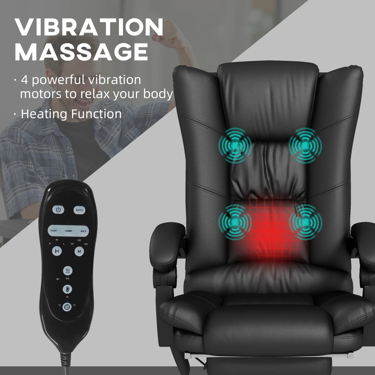 Vinsetto Massage Office Chair Heat For Home Use by Vinsetto