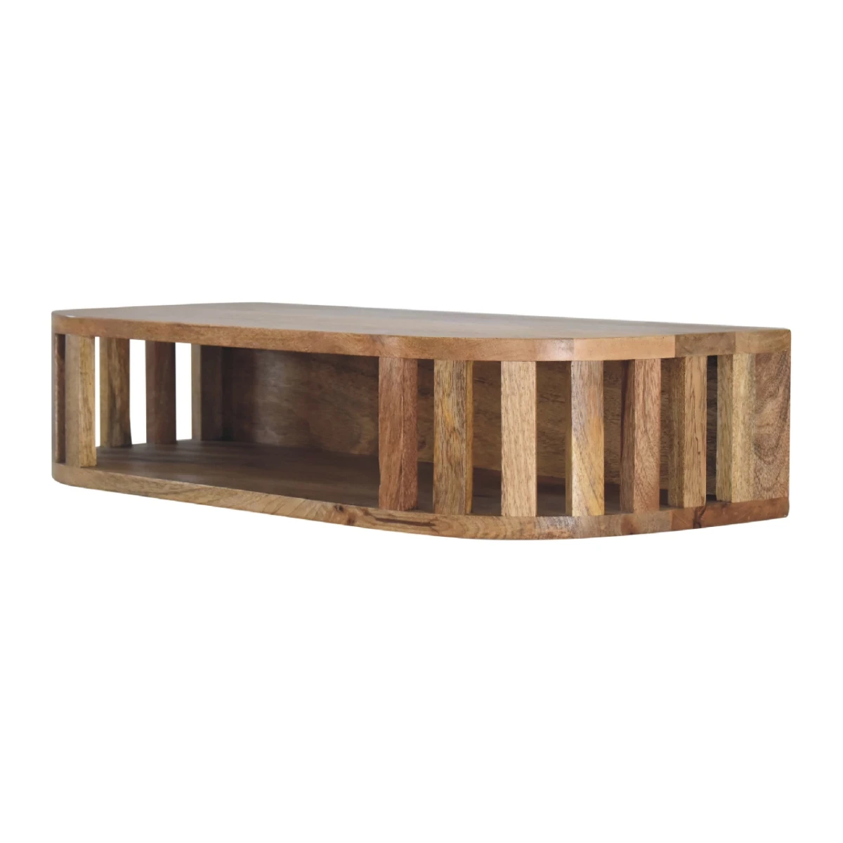 Artisan Furniture Ariella Floating Console Table Solid Mango Wood Open Shelf Japanese Design Living Room by Artisan Furniture