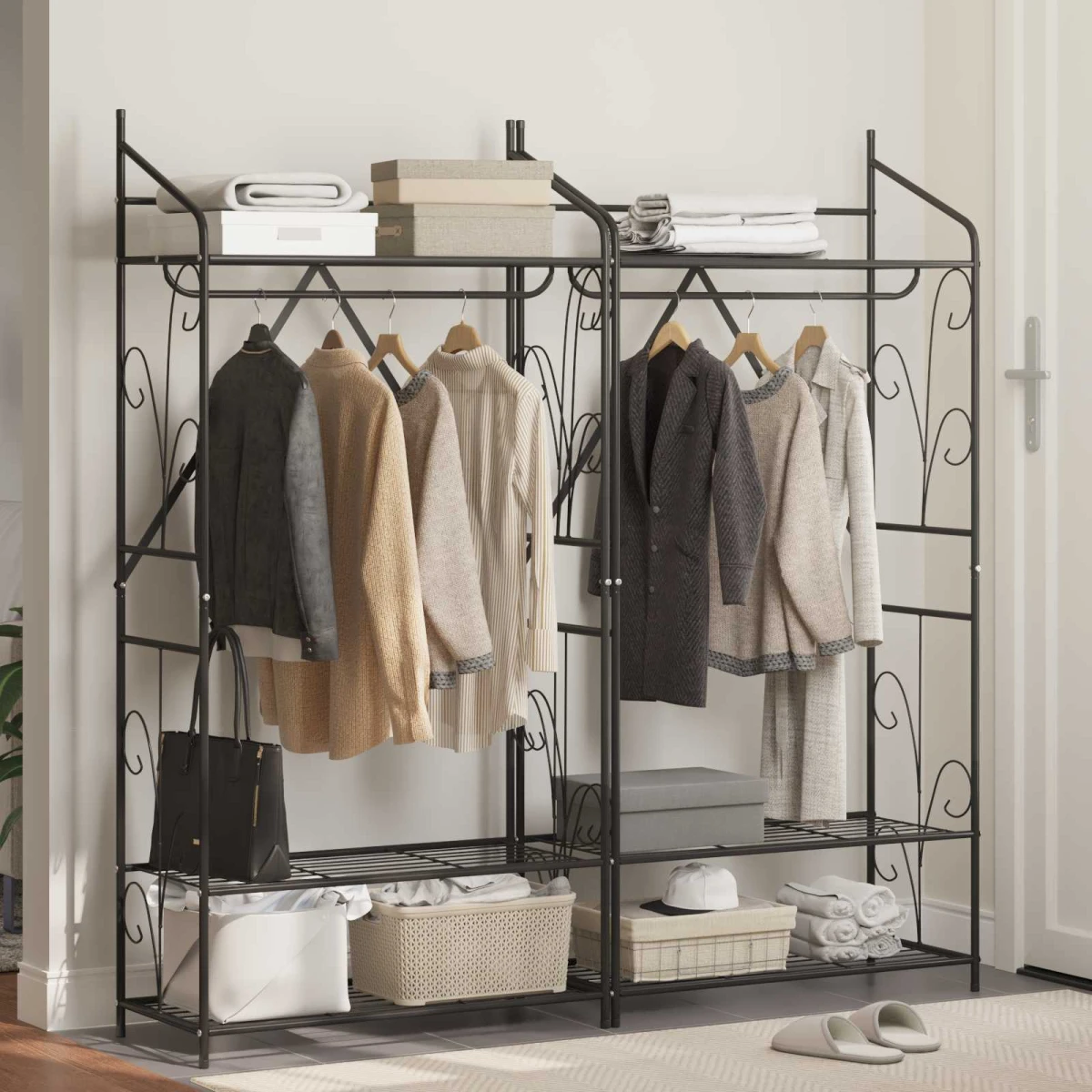 vidaXL vidaXL Open Wardrobe Wide Minimalist Frame - Wardrobe