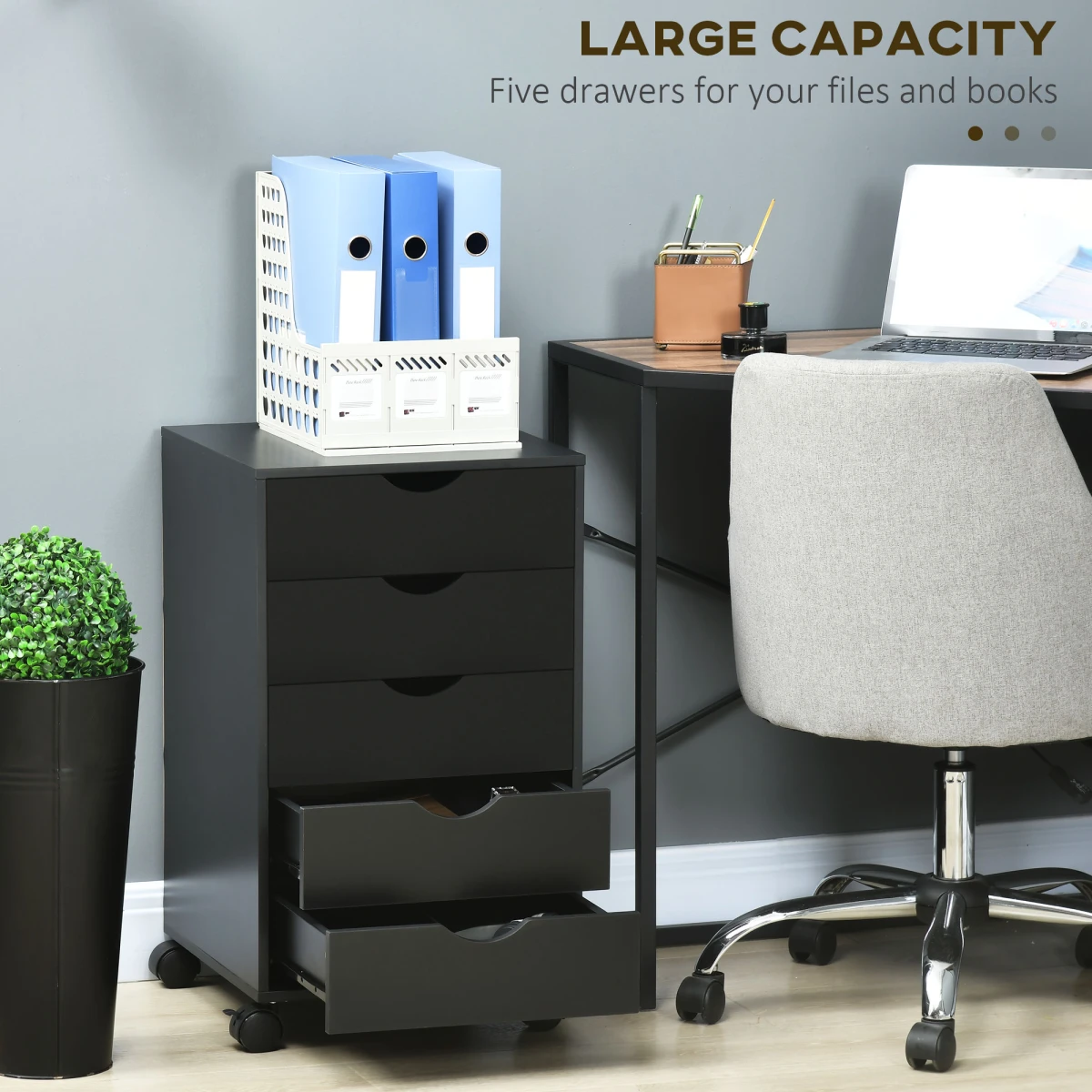 HOMCOM HOMCOM Filing Cabinet 5 Drawer Ballbearing - Filing Cabinet