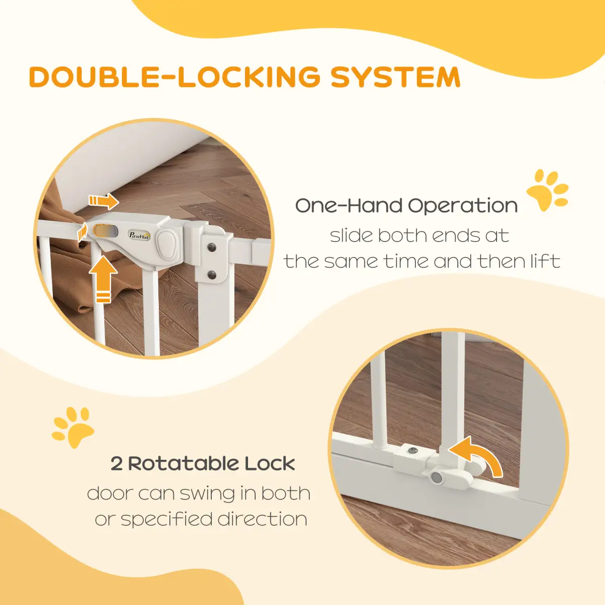 PawHut PawHut Adjustable Safety Gate w/ 2 Extensions and Four Adjustable Screws, White - Pet Gate