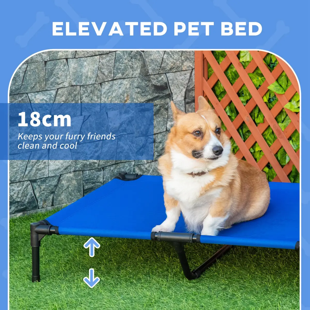 Pawhut Elevated Pet Bed Cool Cot Dog Cat Portable Folding Home Camping Hammock Foldable - Dog Beds