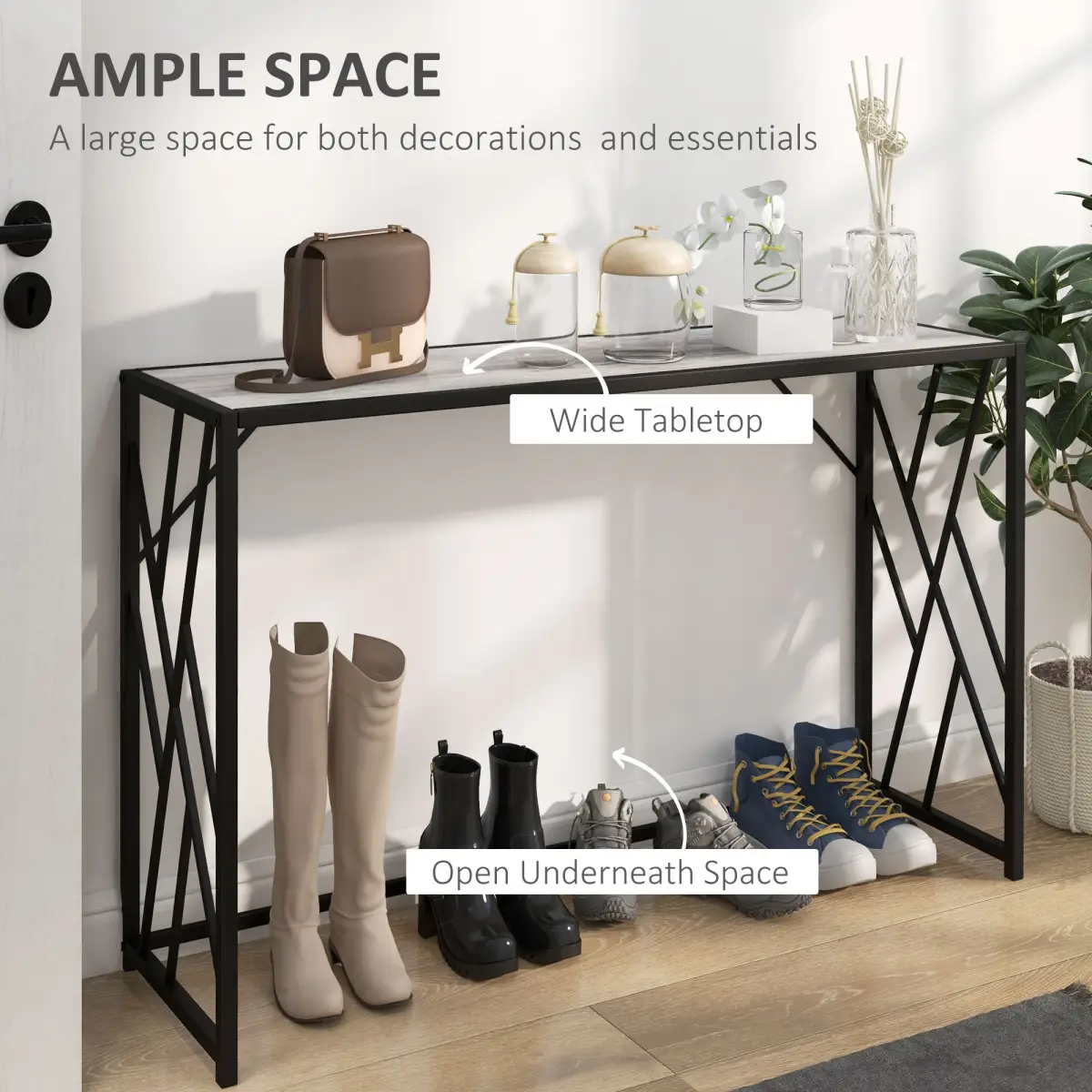 Unbranded Vintage Sofa Table, Metal Frame Console Table for Hallway Living Room - Console Table
