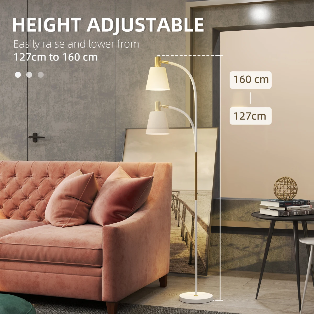 Premium Floor Lamp With Adjustable Height Reflective Spotlight Reading Light E27 by N/A