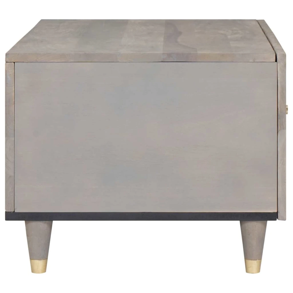 vidaXL vidaXL Coffee Table 80x50x40 cm Solid Mango Wood Gold Ornate Doors Living Room Decor - Coffee Table