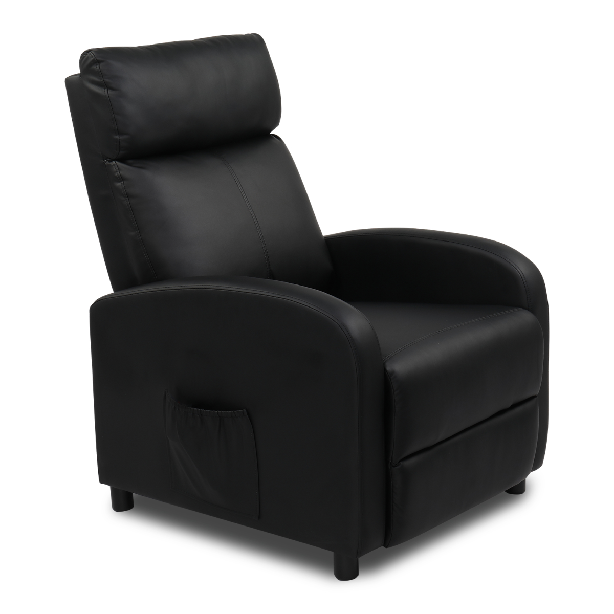 PU With 2-Point Massage Heating Function Recliner Black - from N/A