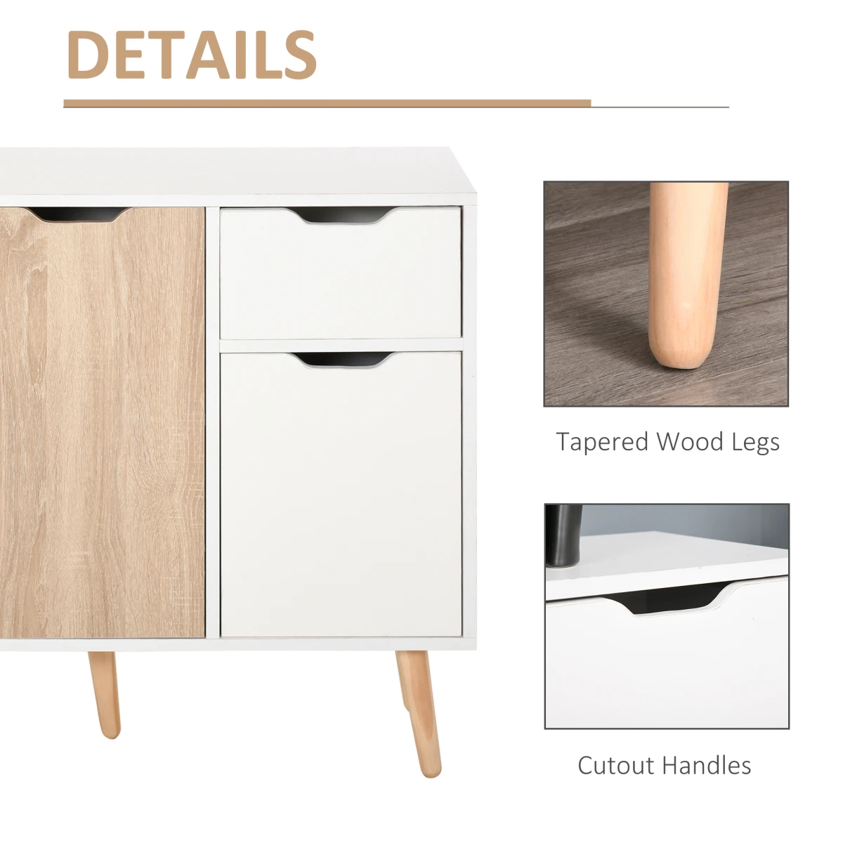 Modern Scandi Sideboard With Four Compartments by Unbranded