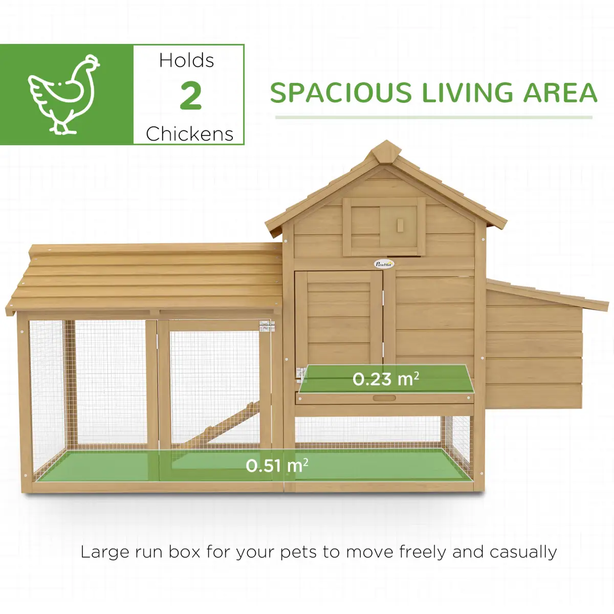 Unbranded Small Chicken Coop Hen Cage Nesting Box Outdoor Run Wood Color 150.5 x 54 x 87cm - Chicken Coop