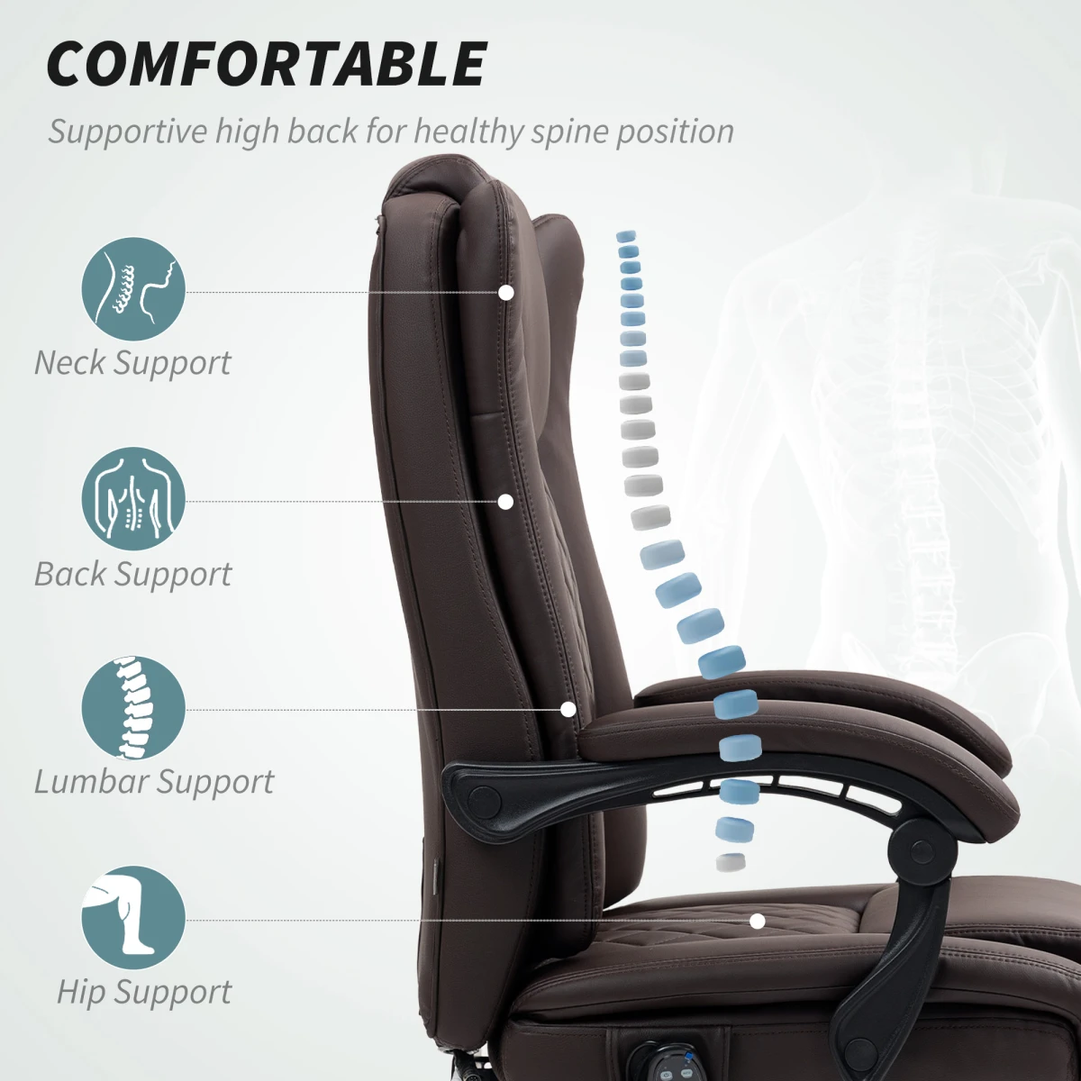 HOMCOM Massage Chair 135 Degree Recline SixPoint Massage by HOMCOM