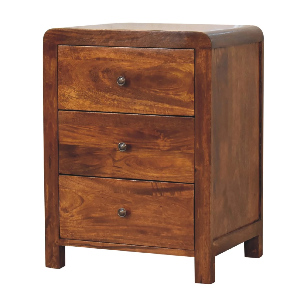 Artisan Furniture Artisan Bedside 3-Drawer Brass Knobs Bedroom - Bedside Table