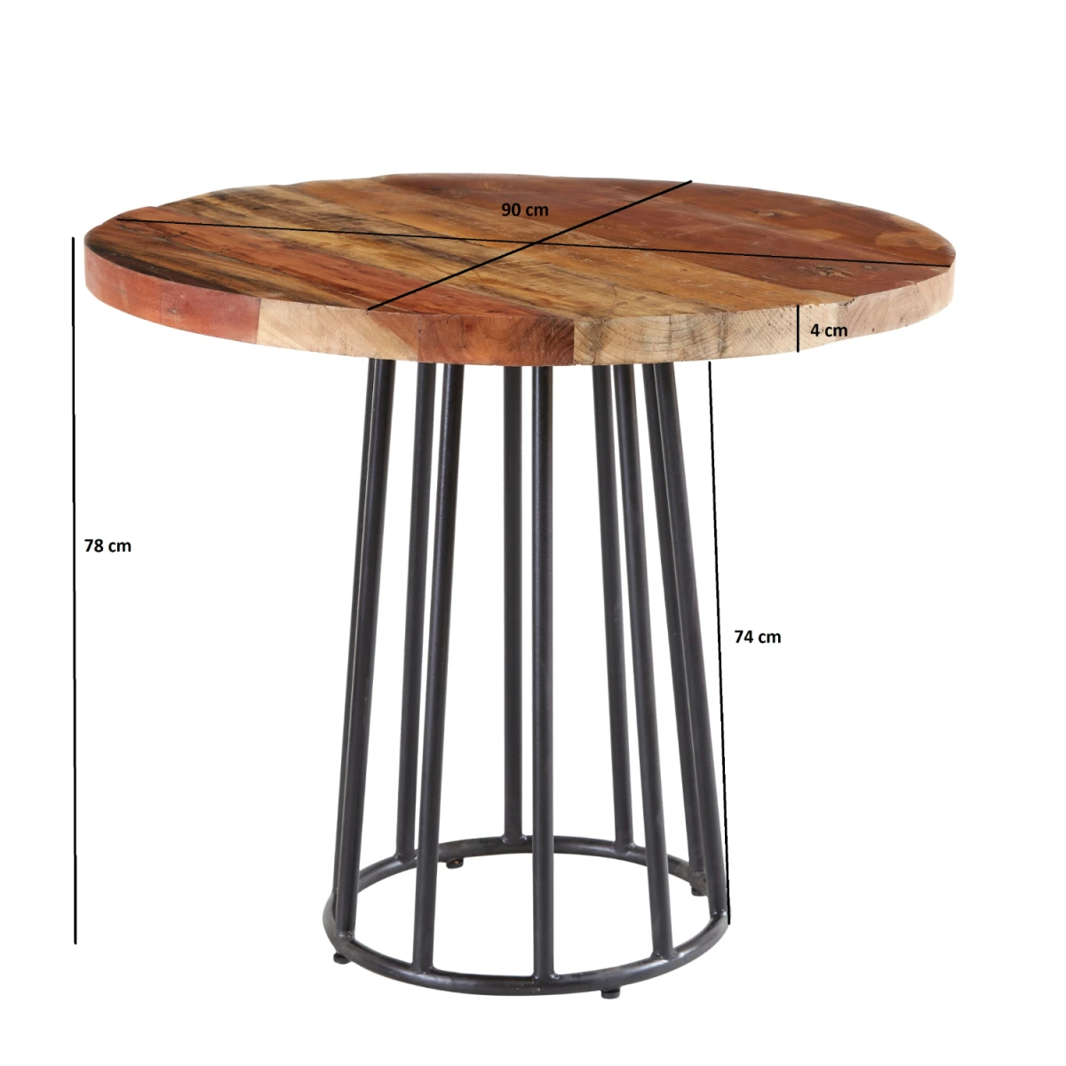 Indian Hub Coastal Round Dining Table Hand Finished Reclaimed Wood Home - Dining Table