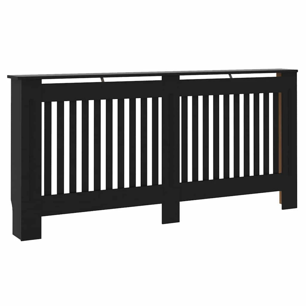 vidaXL VidaXL Radiator Cover 172 x 19 x 81.5 cm Black Two Piece Engineered Wood Modern Living Room - Radiator