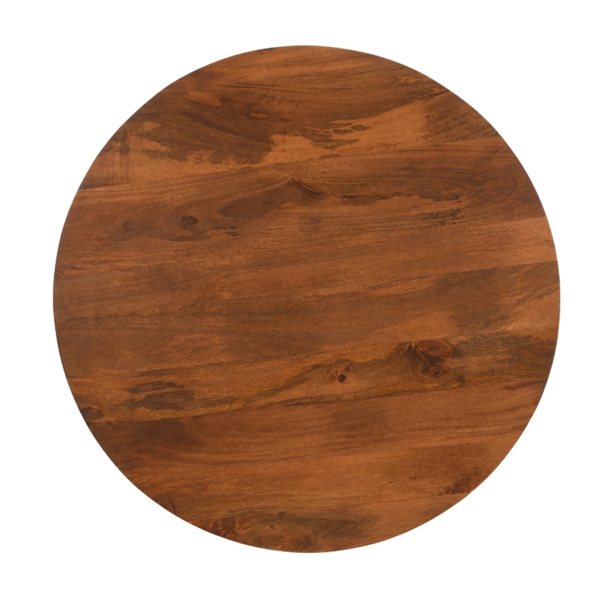 Indian Hub Eco Mango Wood Round CoffeeTable 80cm SlatBase LR - Coffee Table