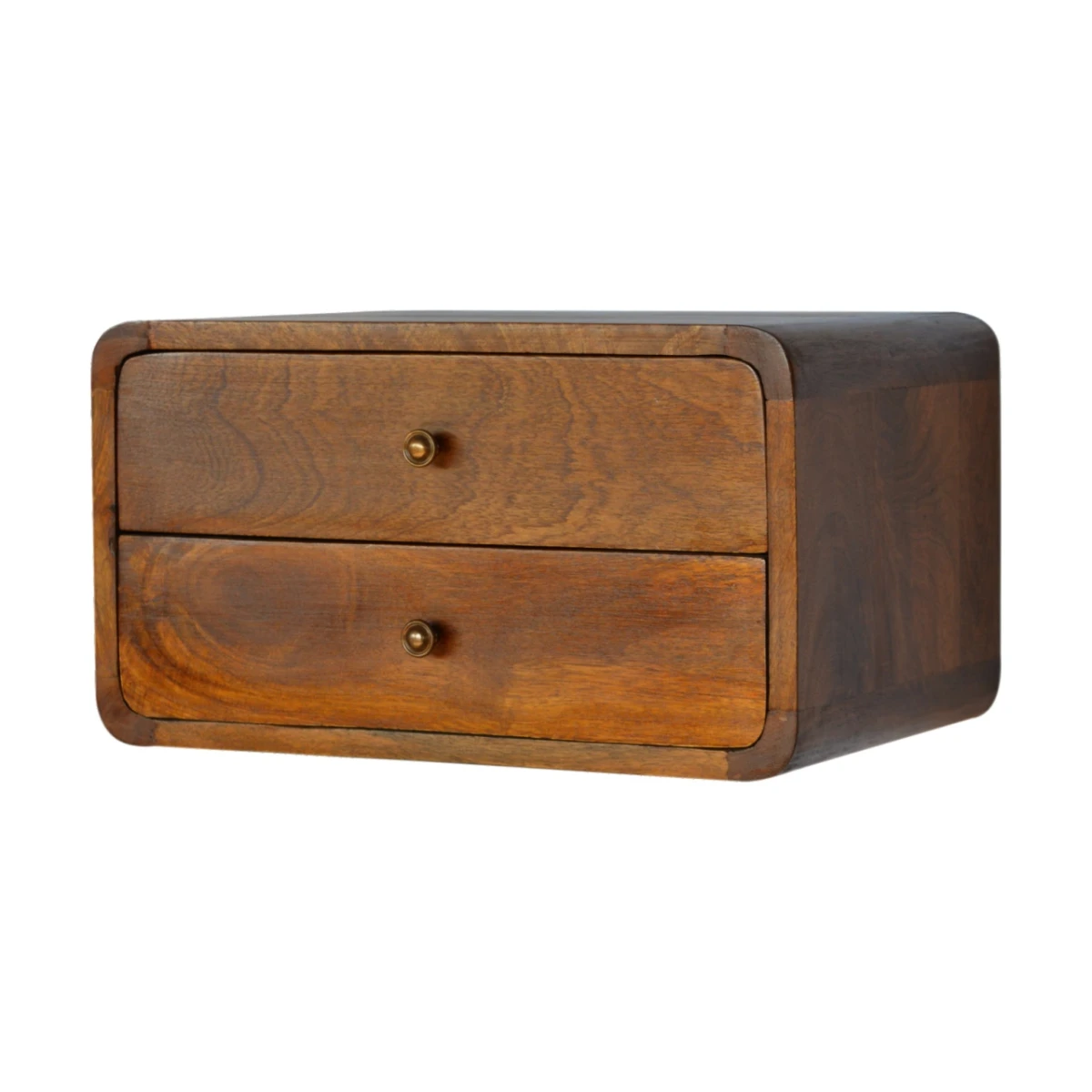 Artisan Bedside Curved Chestnut 2-Drawer WallMount by Artisan Furniture
